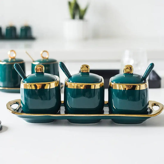 Kitchen ceramic seasoning jar