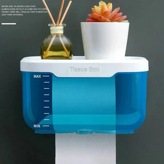 Wall-Mounted Tissue Storage and Phone Rack