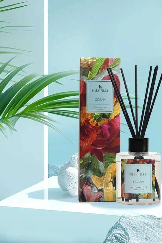 Reed Diffuser Set for Home Bathroom Accessories Shelf Decor Air Fresheners Sticks Diffuser with 5 FL oz Essentials oils S25111